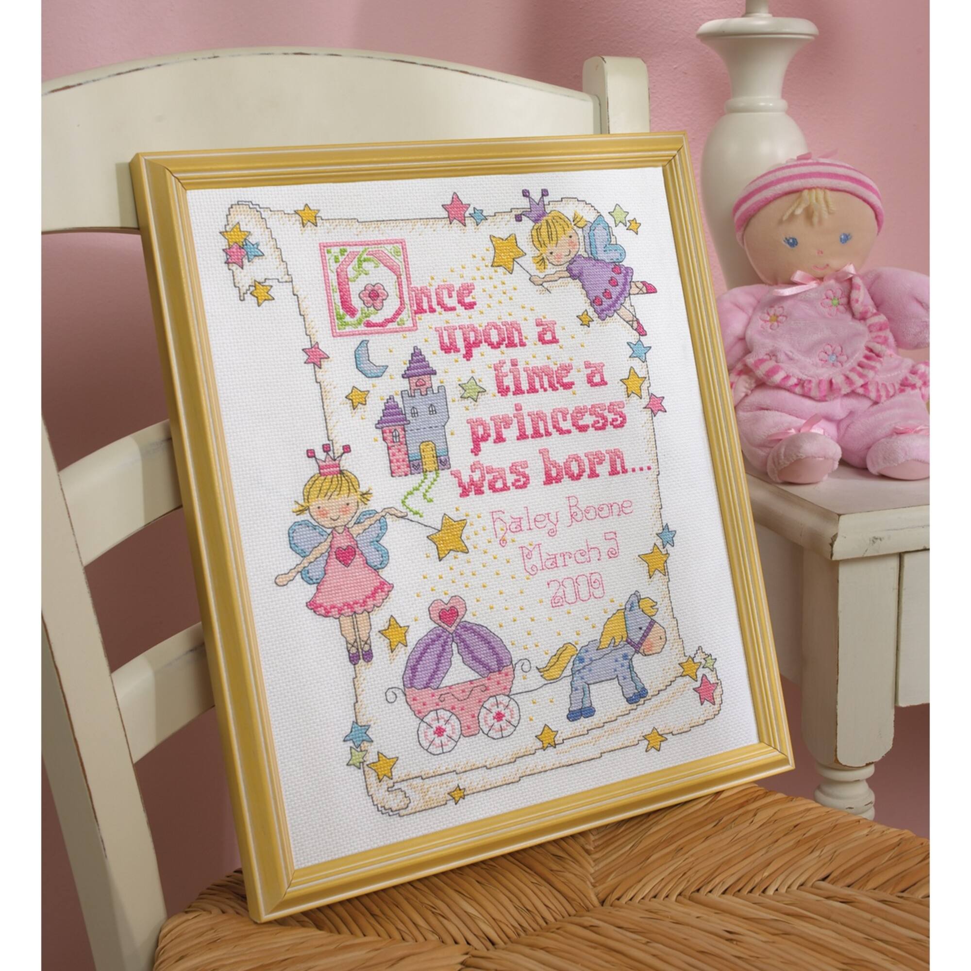 Bucilla Princess Birth Record Counted Cross Stitch Kit
